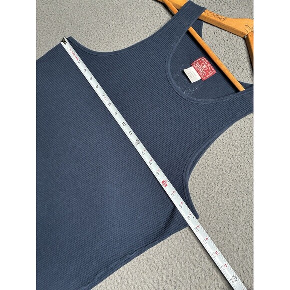 Vtg 90s Streetwear Mens L Distressed Blank Ribbed Wife Beater Tank Top T-Shirt - Picture 12 of 13
